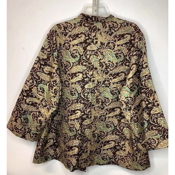 Silk Land Women’s 2X Jacket 100% Silk Paisley Print Fully Lined With Pockets - Picture 4 of 6